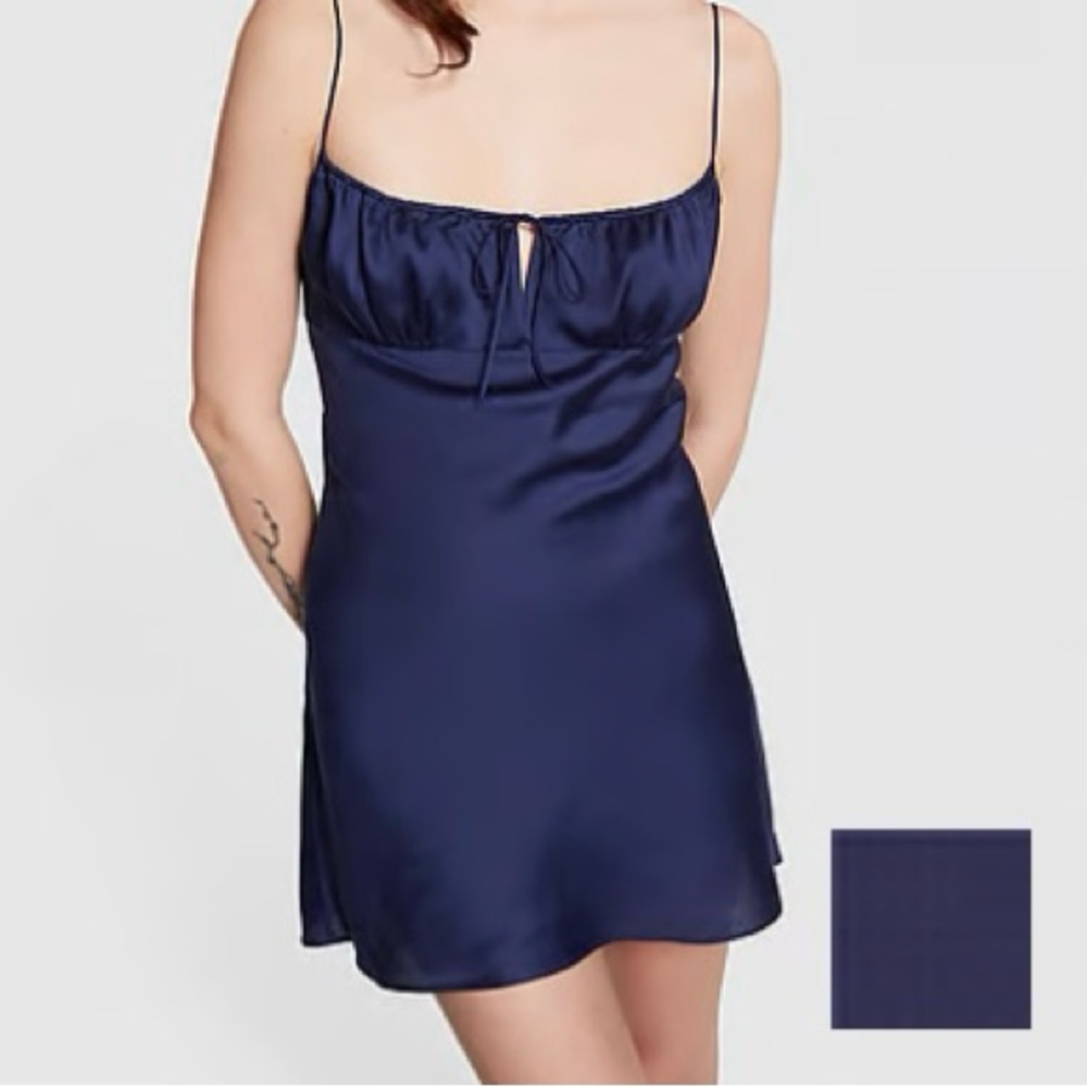 PINK Victoria’s Secret TENCEL™ Slip Dress (Color: Midnight Navy)
